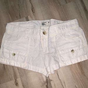 American Eagle White Linen Shorts Size 00